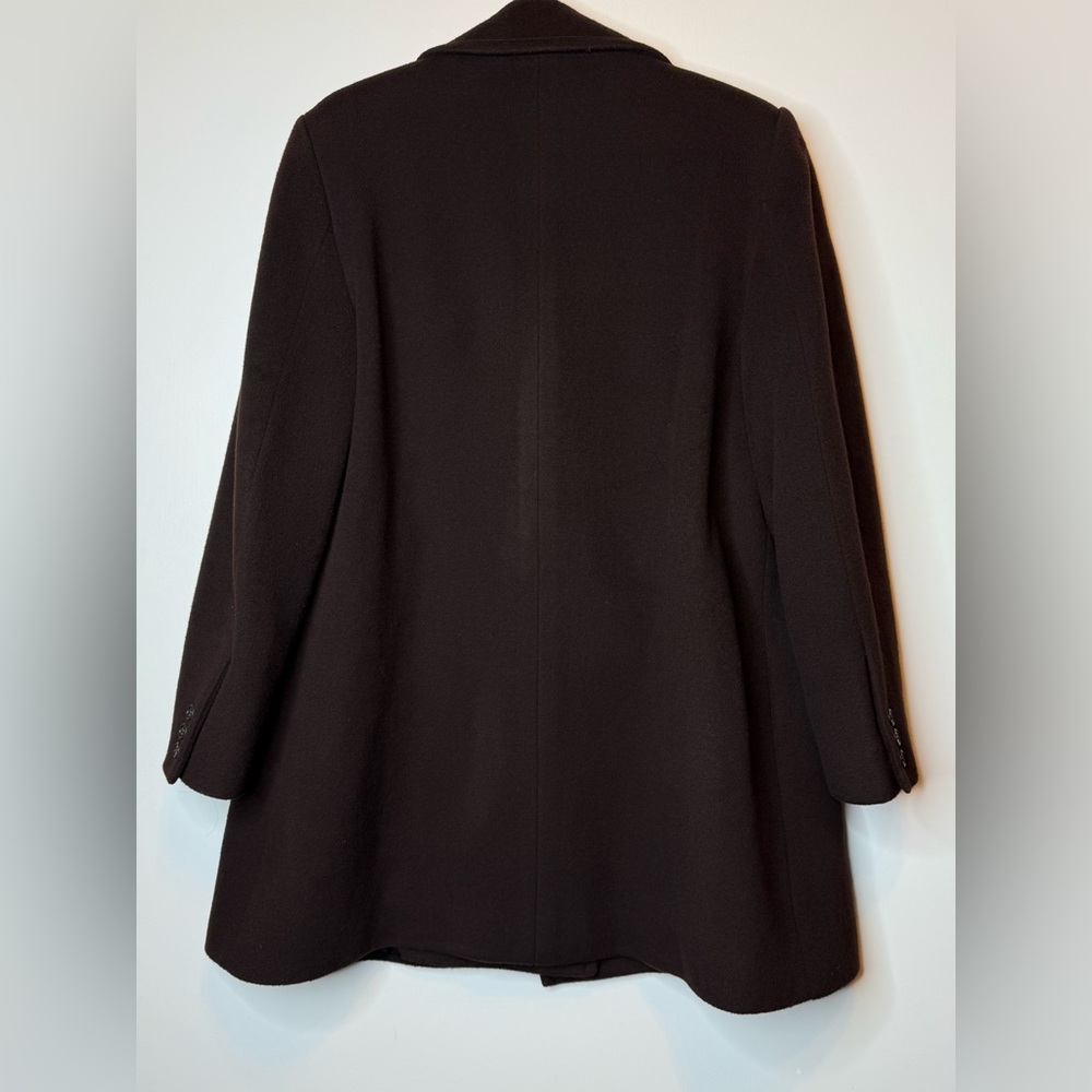 Calvin Klein Women's 100% Wool Double-Breasted Peacoat -Chocolate Brown - Picture 9 of 14